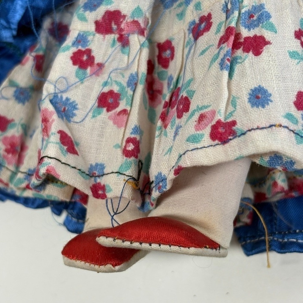 VTG Mid-Century Navajo Native American 13" Handmade Velvet Satin Fabric Doll - Picture 5 of 8